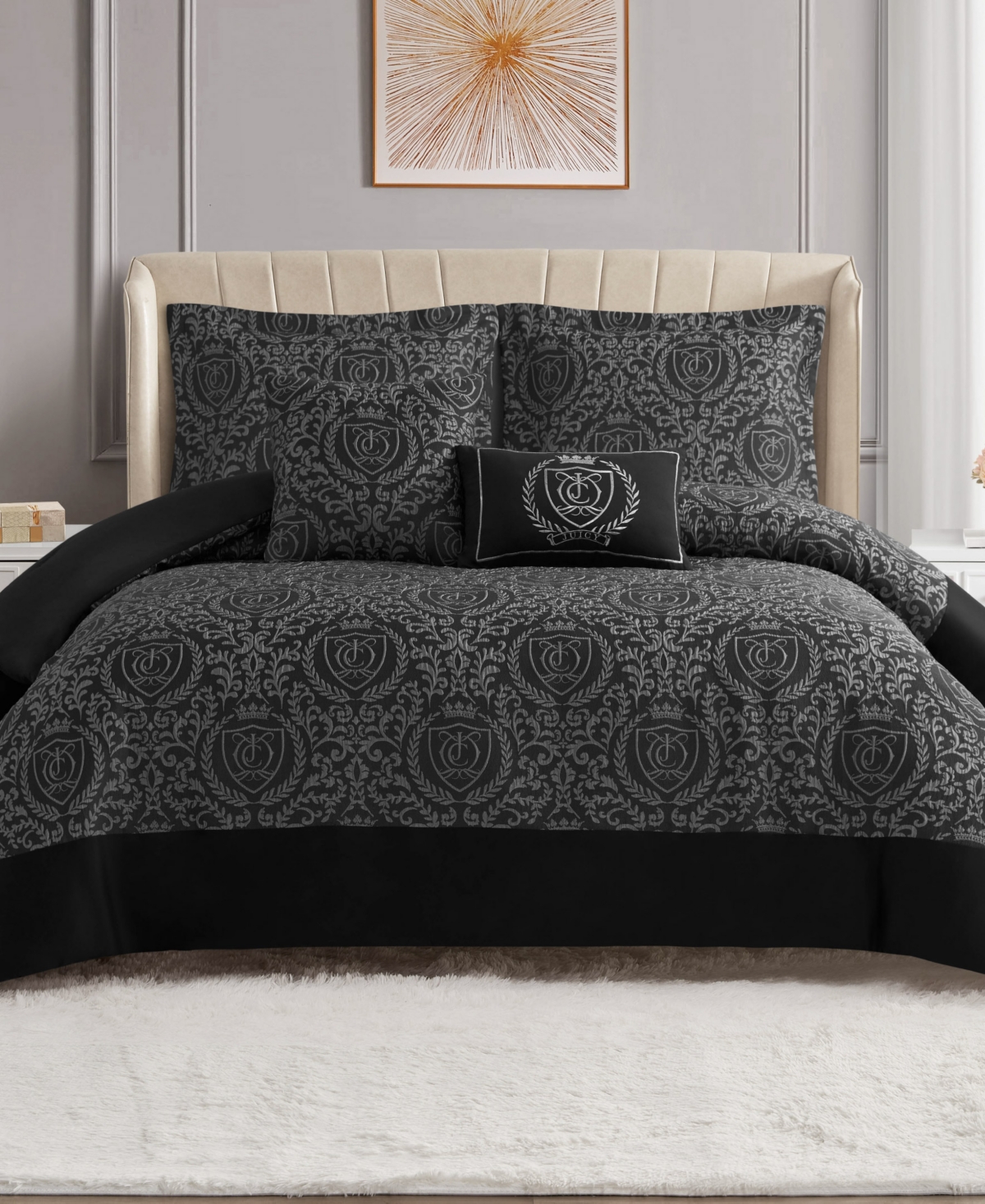 Juicy Couture Dovona 5-piece Comforter Set, King In Black