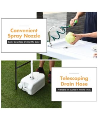folding cleaning sink faucet cutting camping table with sprayer