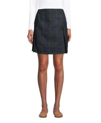 Women's Above the Knee Plaid Side Pleat Skort