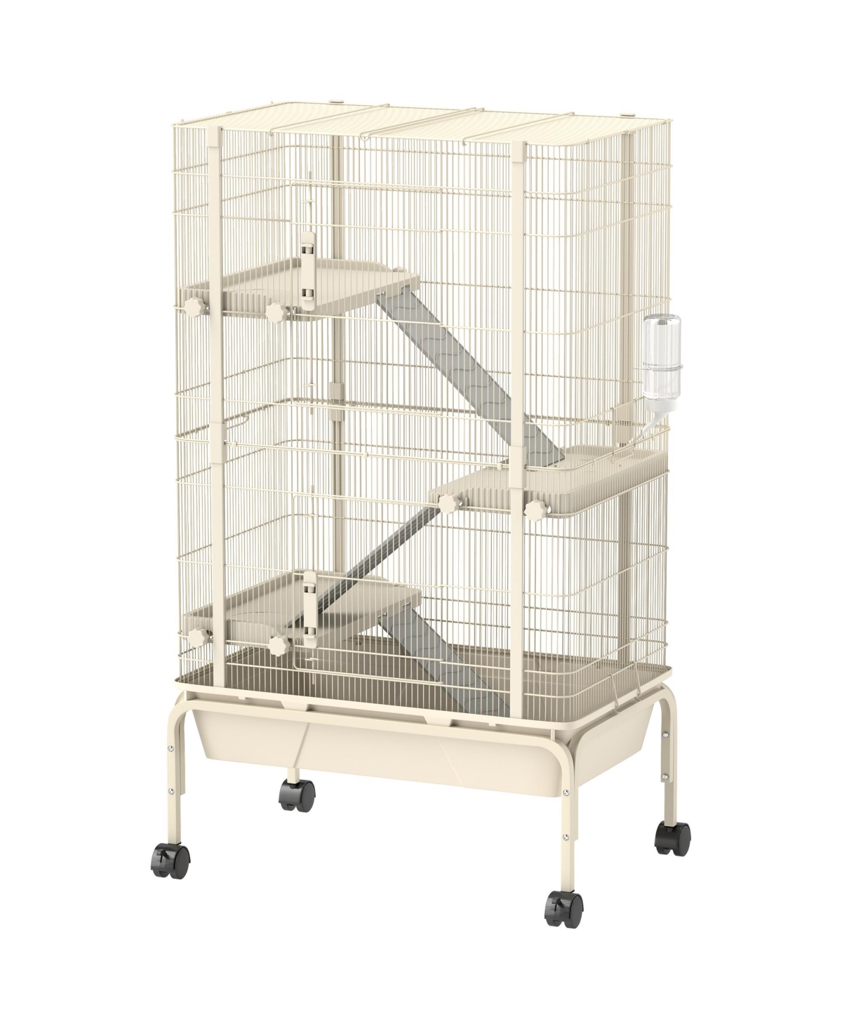 PawHut 47" Small Animal Cage, 4 Levels Large Rolling Metal Ferret Cage