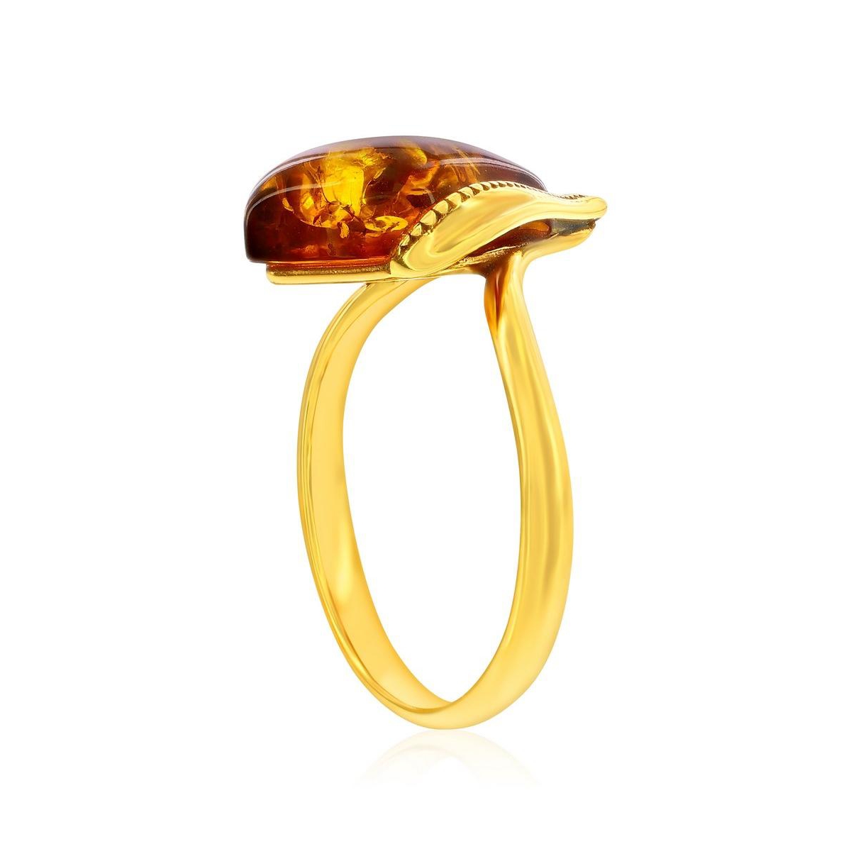 Caribbean Treasures Sterling Silver, Amber Marquise Ring