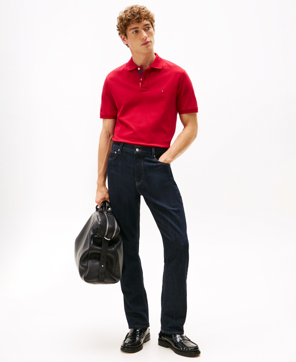 Tommy Hilfiger Men's Pique Placket Interest Regular Fit Polo Shirt