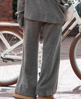 Women's Grey Loose Leg Jersey Pants