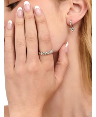 Sweet Heart Eternity Band Ring in Sterling Silver, Size 6