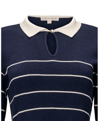 Women's Organic Long Sleeve Collared Sweater Dress