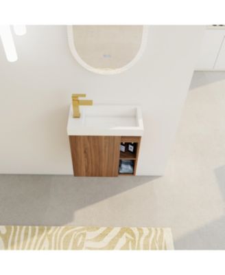 20" Floating Bathroom Vanity with Resin Sink and Soft-Close Door