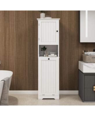 Tilt-Out Laundry Cabinet with One Compartment and Single Door