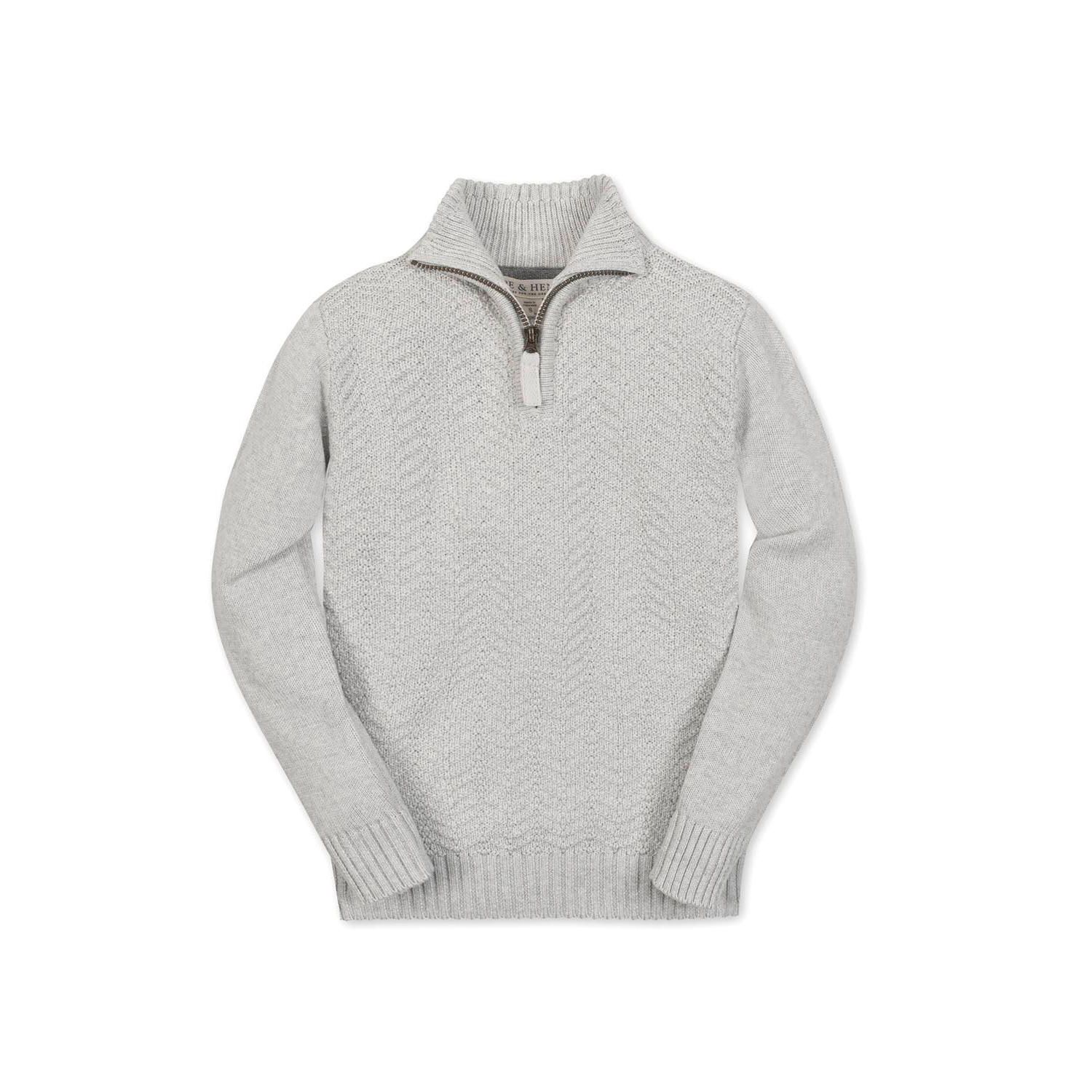 Hope and Henry Little and Big Boys' Organic Long Sleeve Half Zip Cable Pullover Sweater