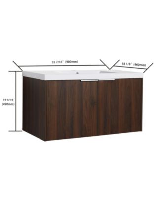 36 Inch Floating Bathroom Vanity with Sink and Soft-Close Double Doors