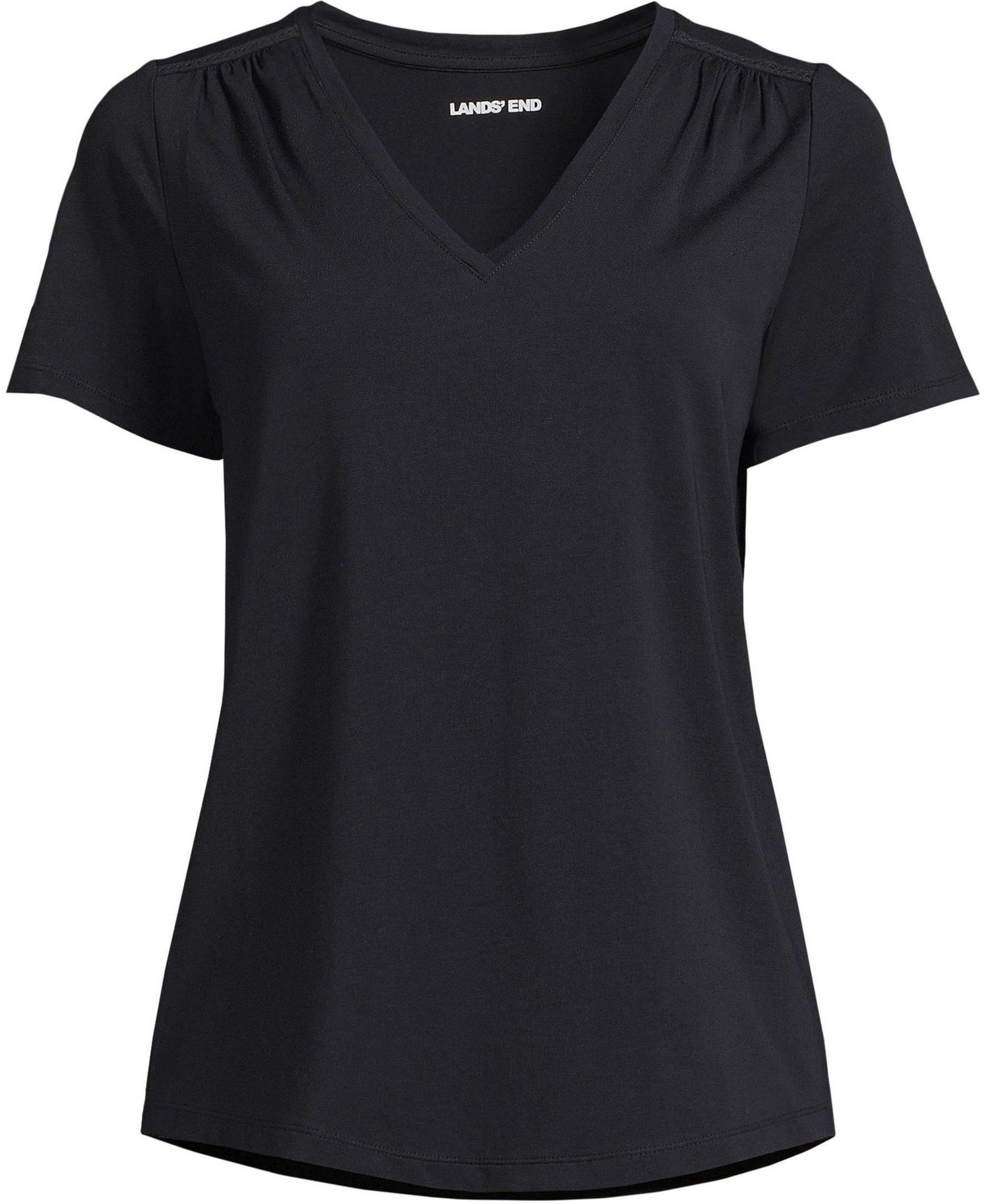 Women's Short Sleeve Lightweight Jersey Gathered Shoulder T-Shirt