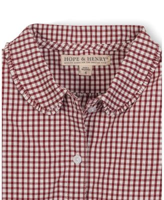 Toddler Girls' Organic Button Down Peter Pan Collar Top