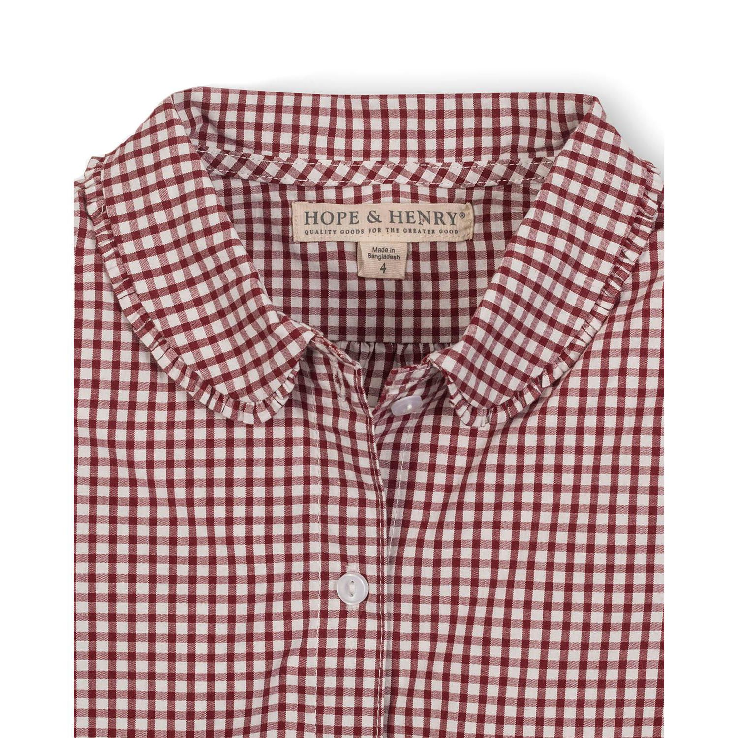 Toddler Girls Hope and Henry Organic Button Down Peter Pan Collar Top