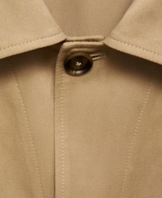 Men's Suede Leather-Effect Overshirt