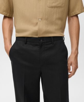 Men's Linen And Lyocell Blend Straight-Leg Pants