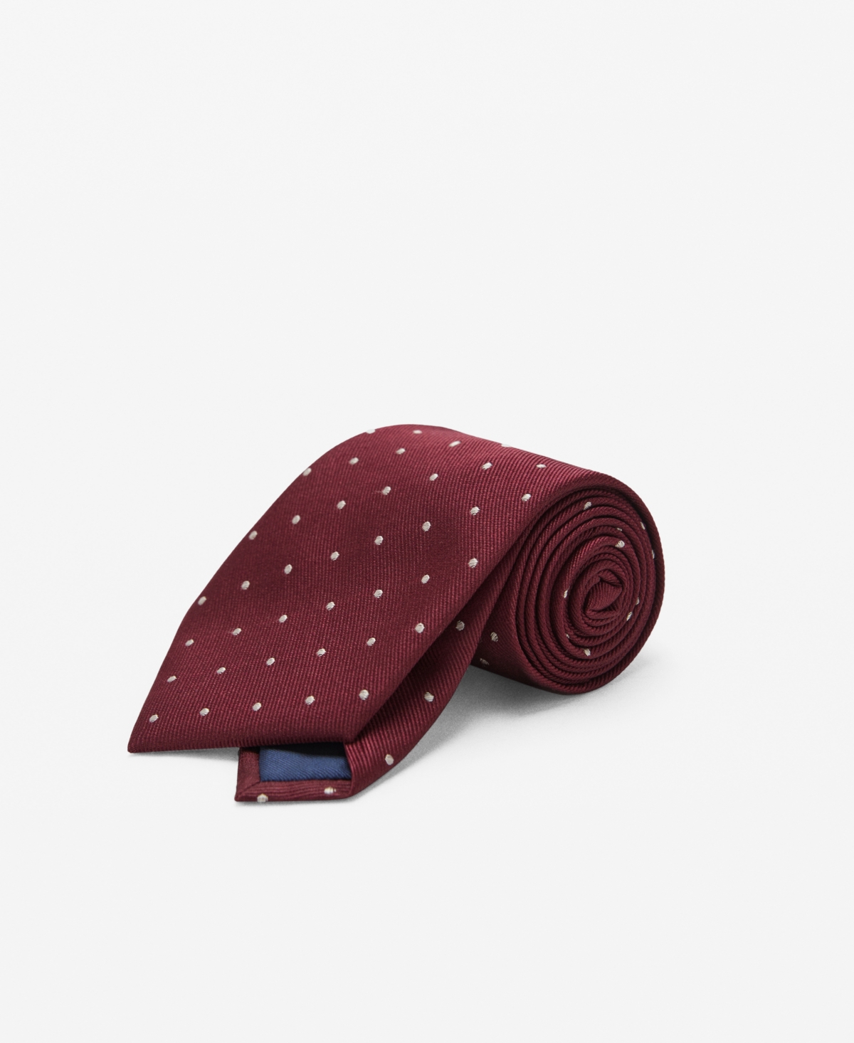 Mango Men's Polka-dot Silk Tie In Burgundy