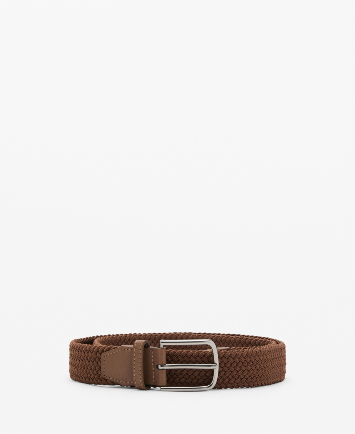 Mango Men's Braided Elastic Belt In Brown