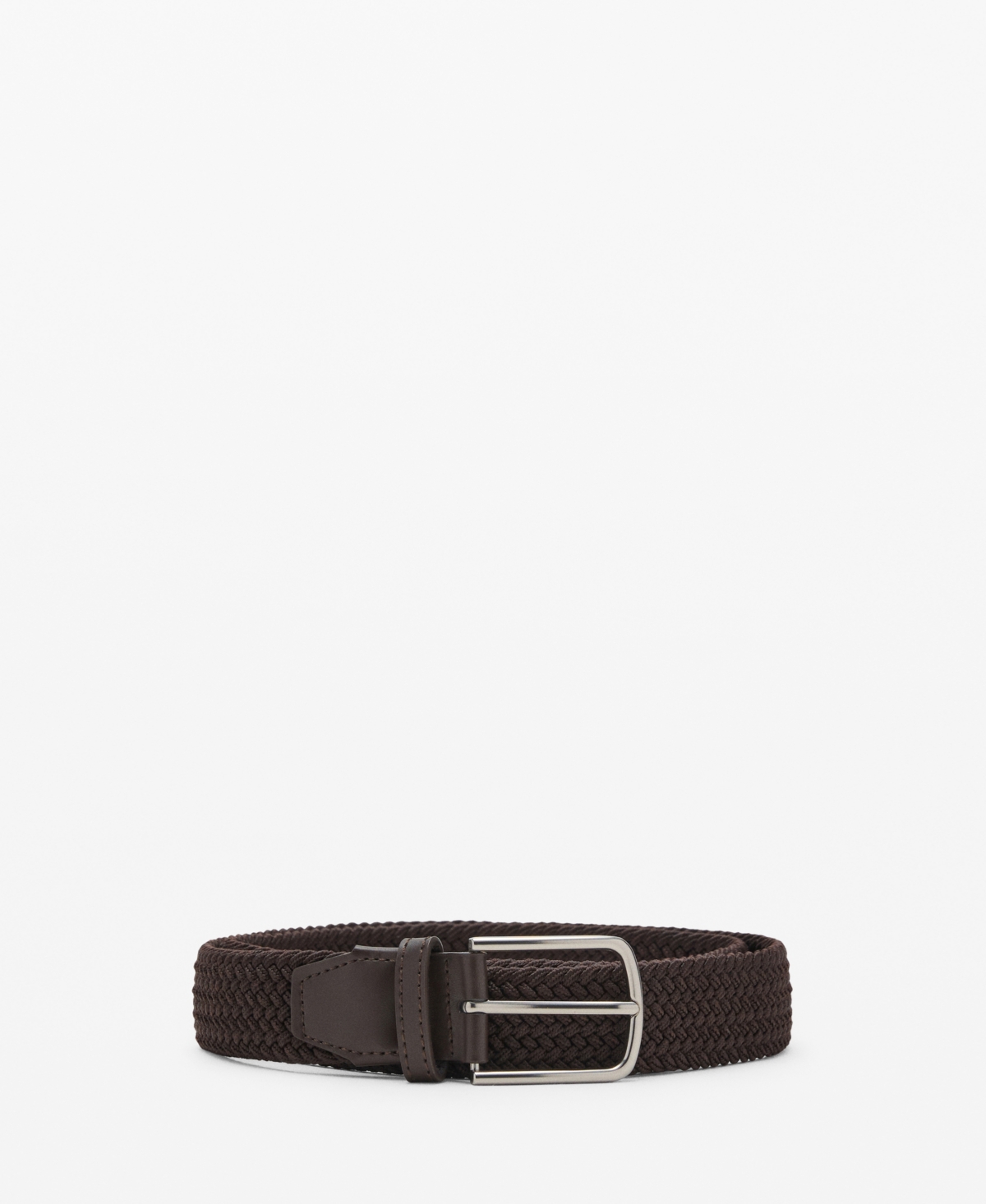 Mango Men's Braided Elastic Belt In Brown