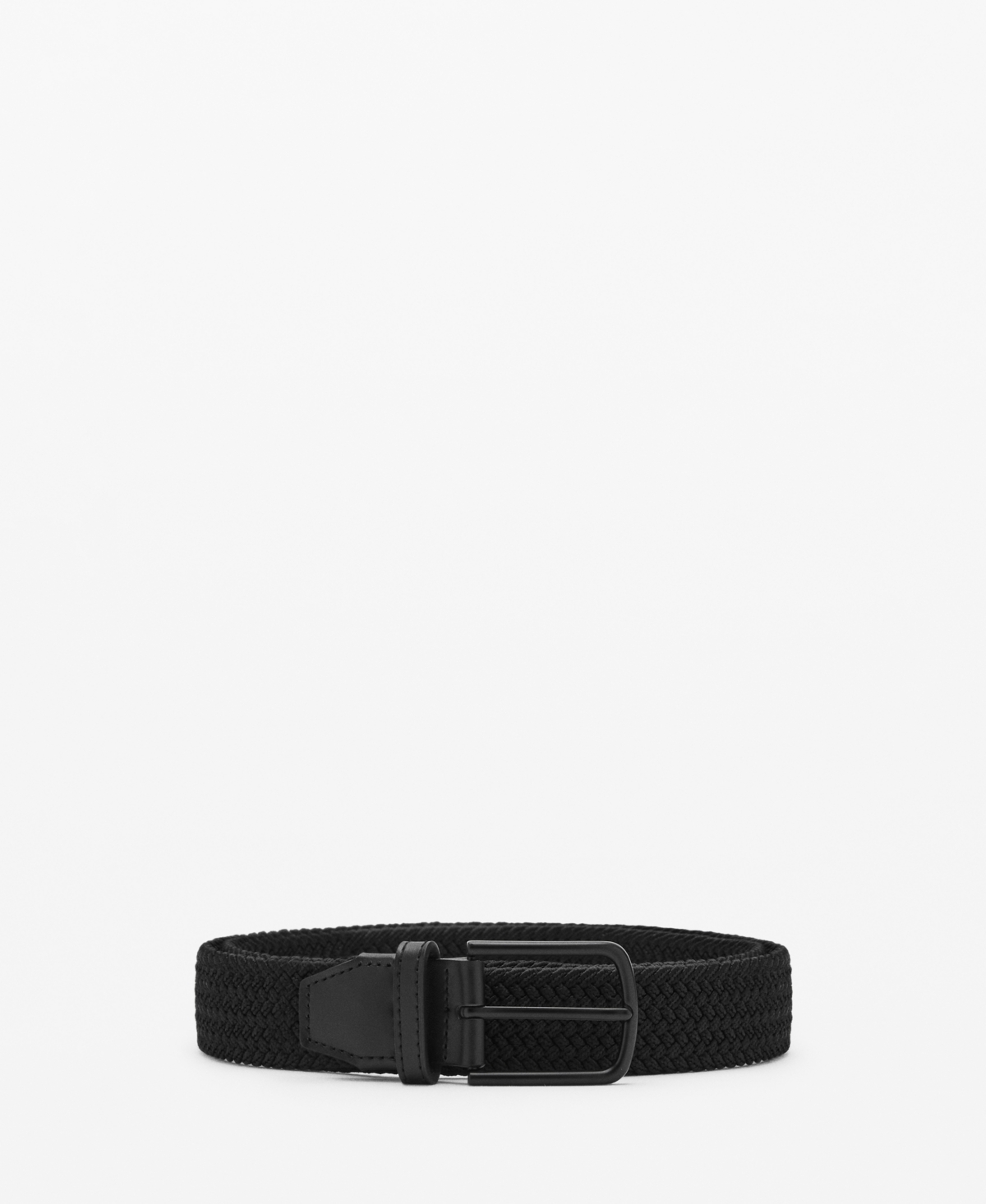 Mango Men's Braided Elastic Belt In Black
