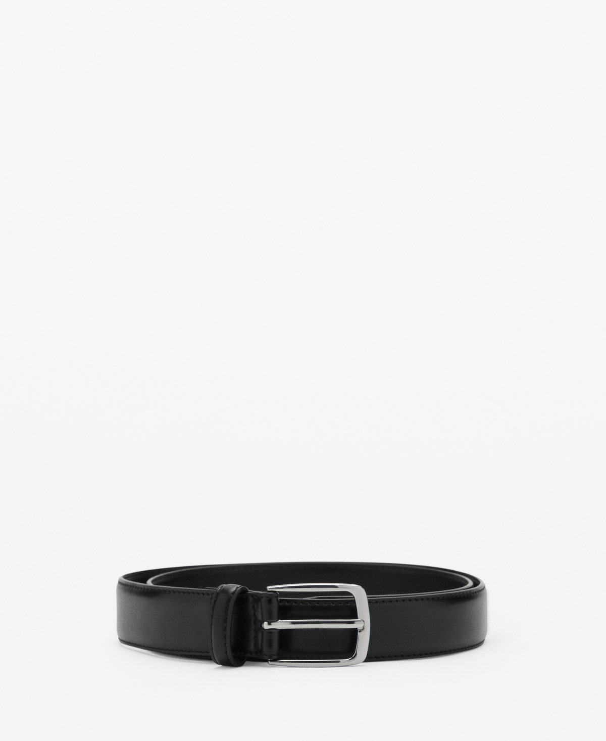 Mango Men's Nappa Leather Belt In Black