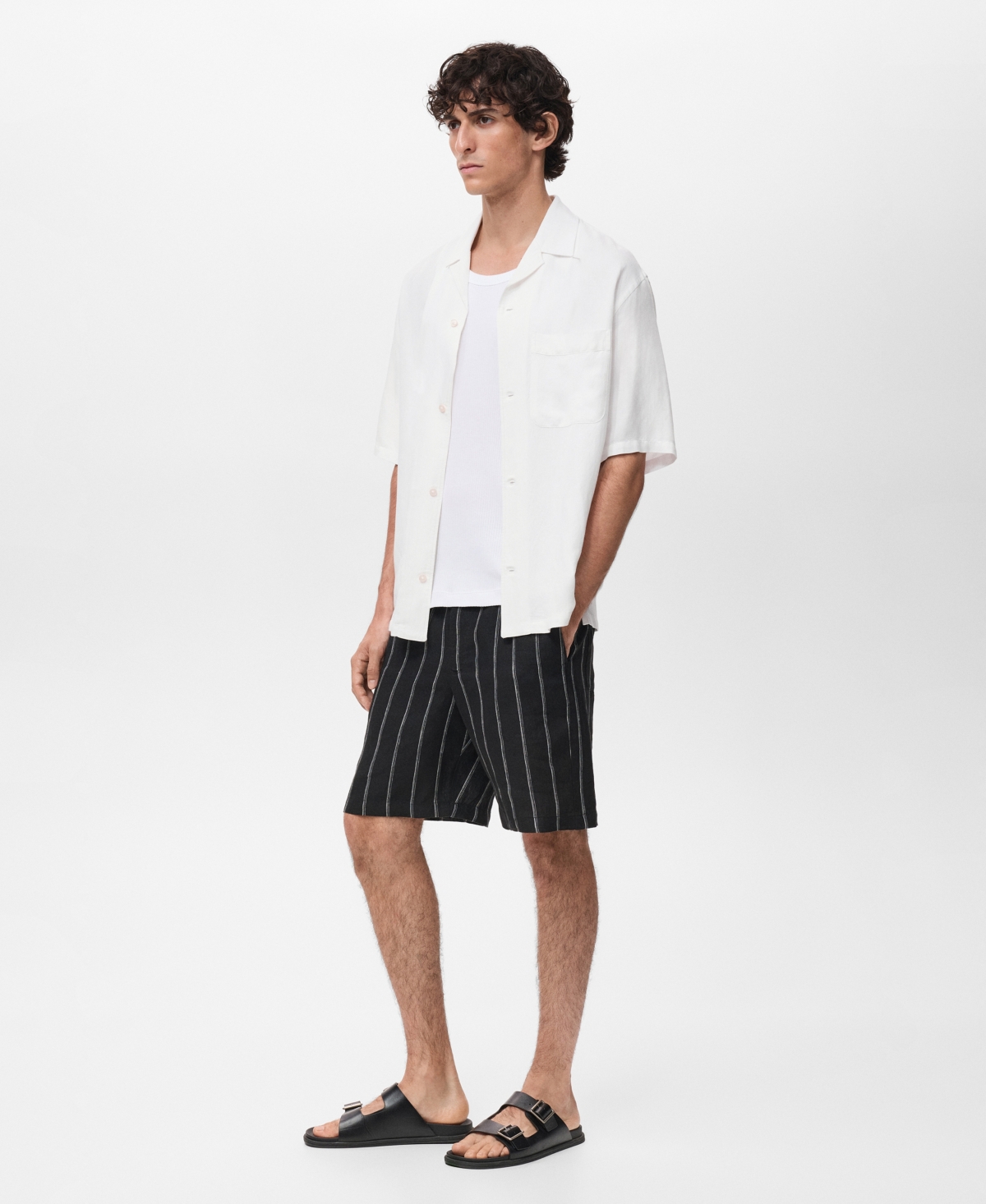 Mango Men's Regular-fit Linen Blend Shirt In White