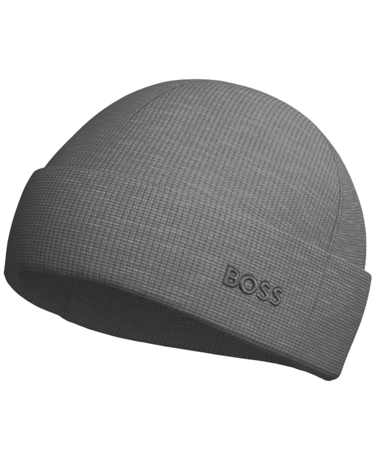 Hugo Boss Men's Waffle Logo Detail Beanie In Gray
