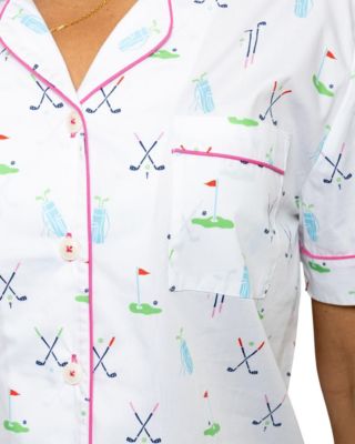 Women's Organic Cotton Poplin Button Down Short Sleeve Pajama Set