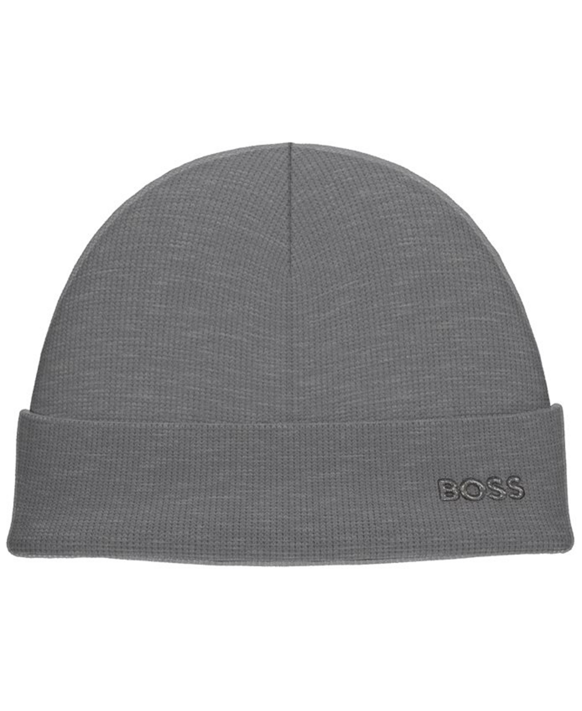 Hugo Boss Men's Waffle Logo Detail Beanie In Gray