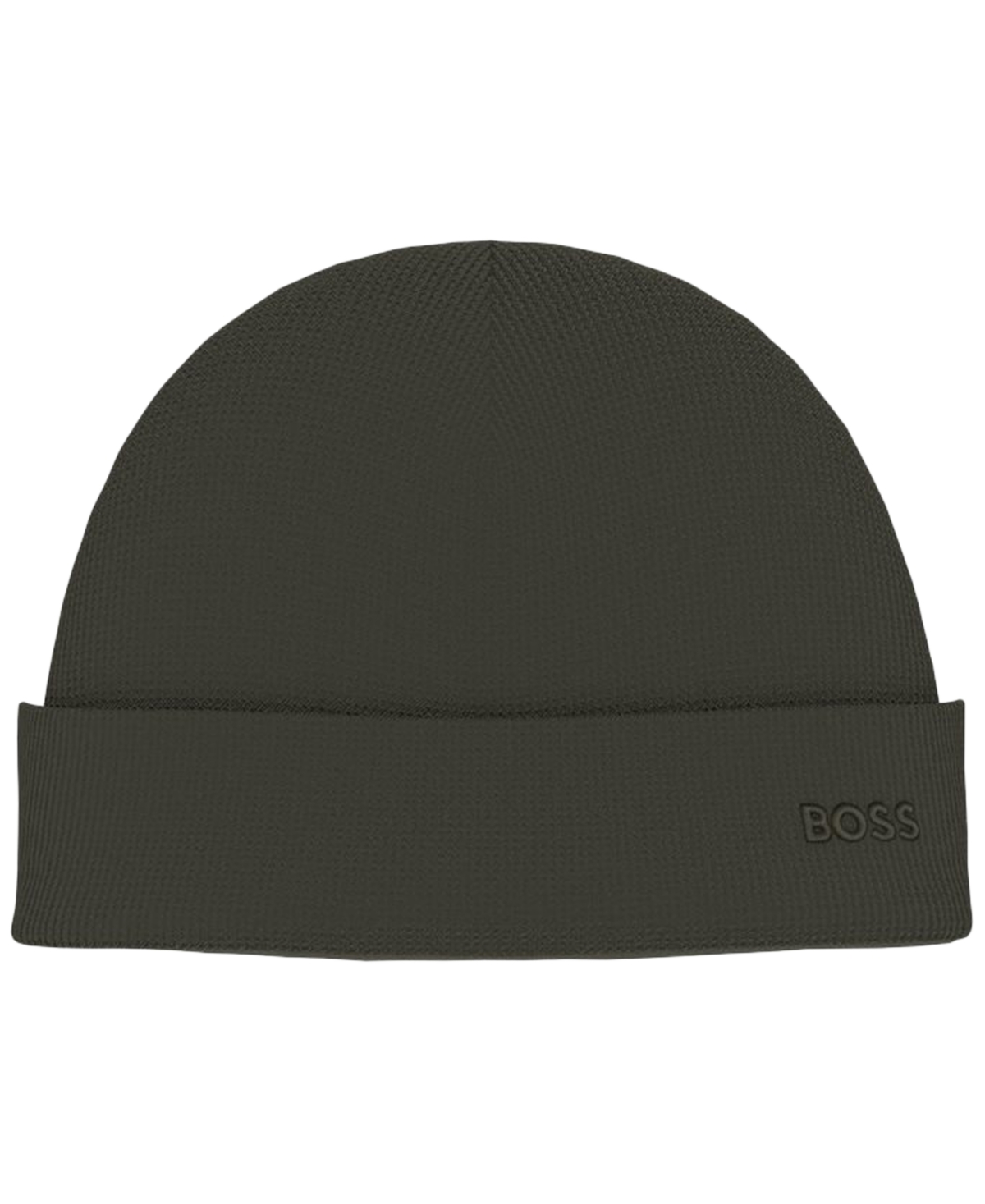 Hugo Boss Men's Waffle Logo Detail Beanie In Green