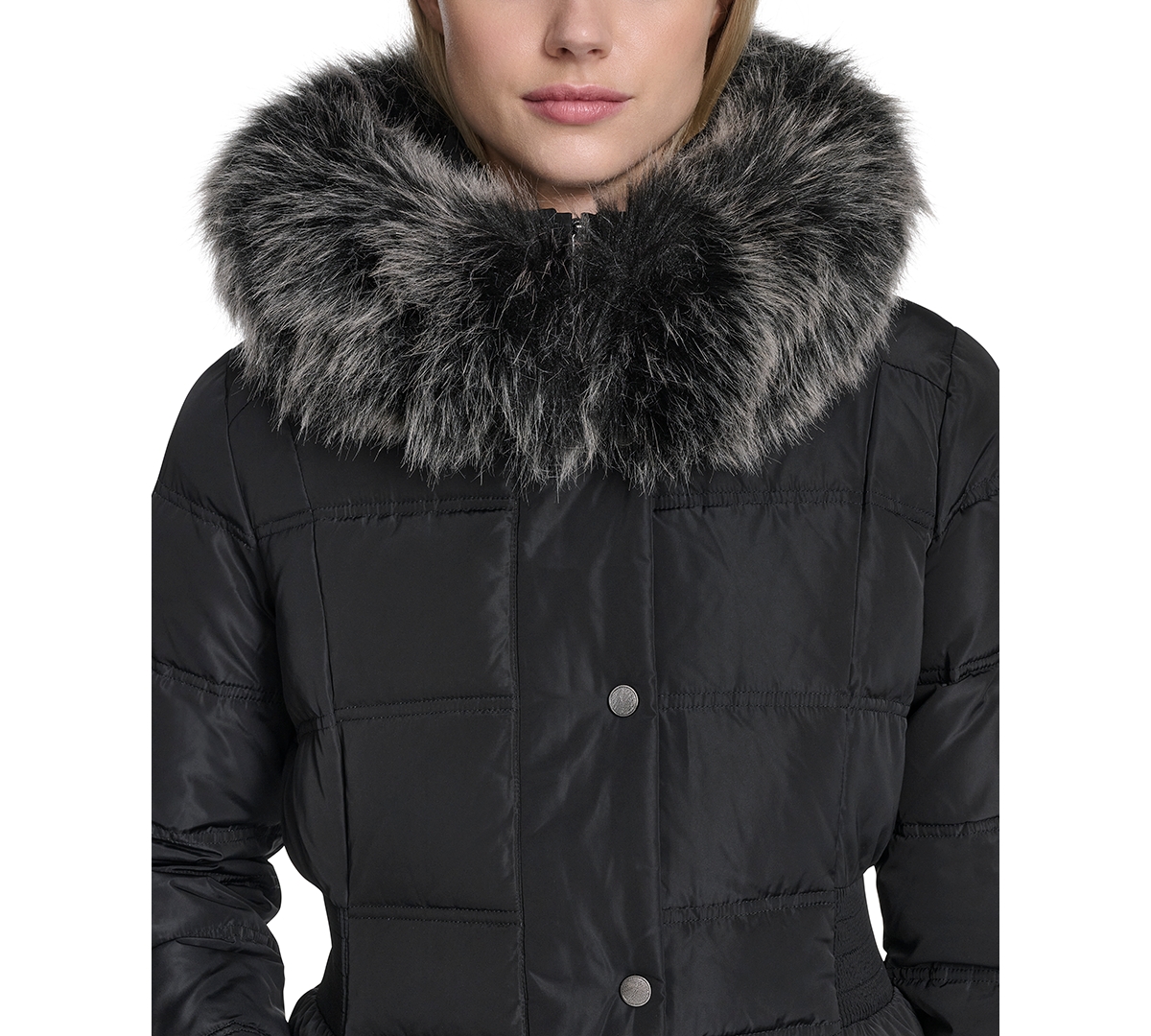 Cole Haan Women's Trim Hood Zip-front Puffer Coat In Black