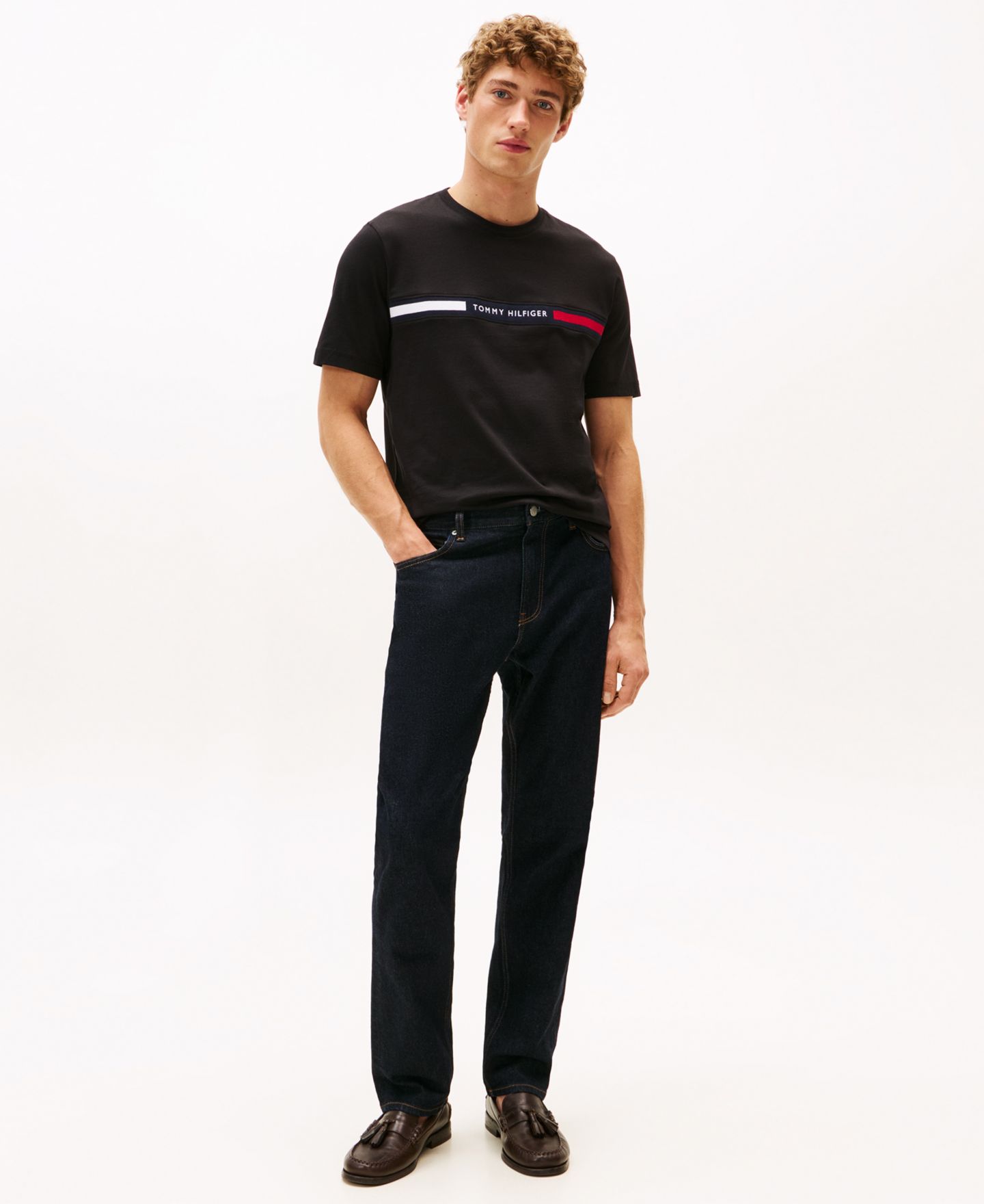 Мужская футболка Tommy Hilfiger Chest Insert Logo, цвет: Чёрный — фото 2