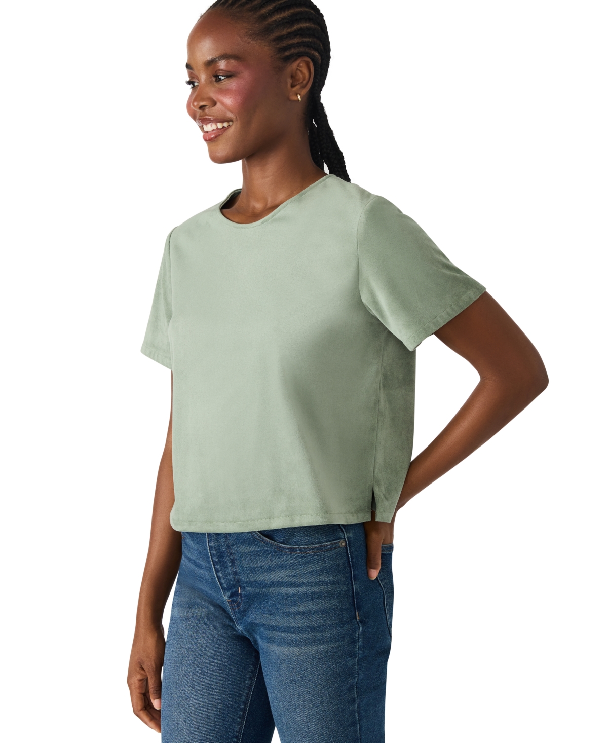 Steve Madden Ezra Back Zip Top In Green