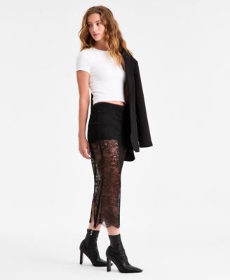 Women's Sheer Lace Midi Skirt, Macy's Exclusive