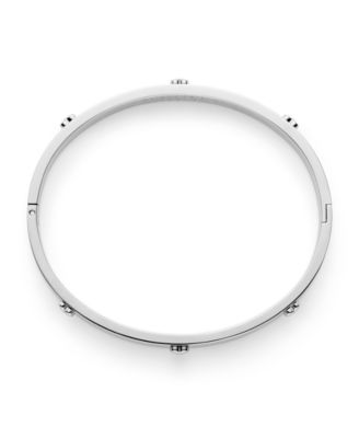 Mini Heart Silver Tone Stainless Steel Bangle Bracelet