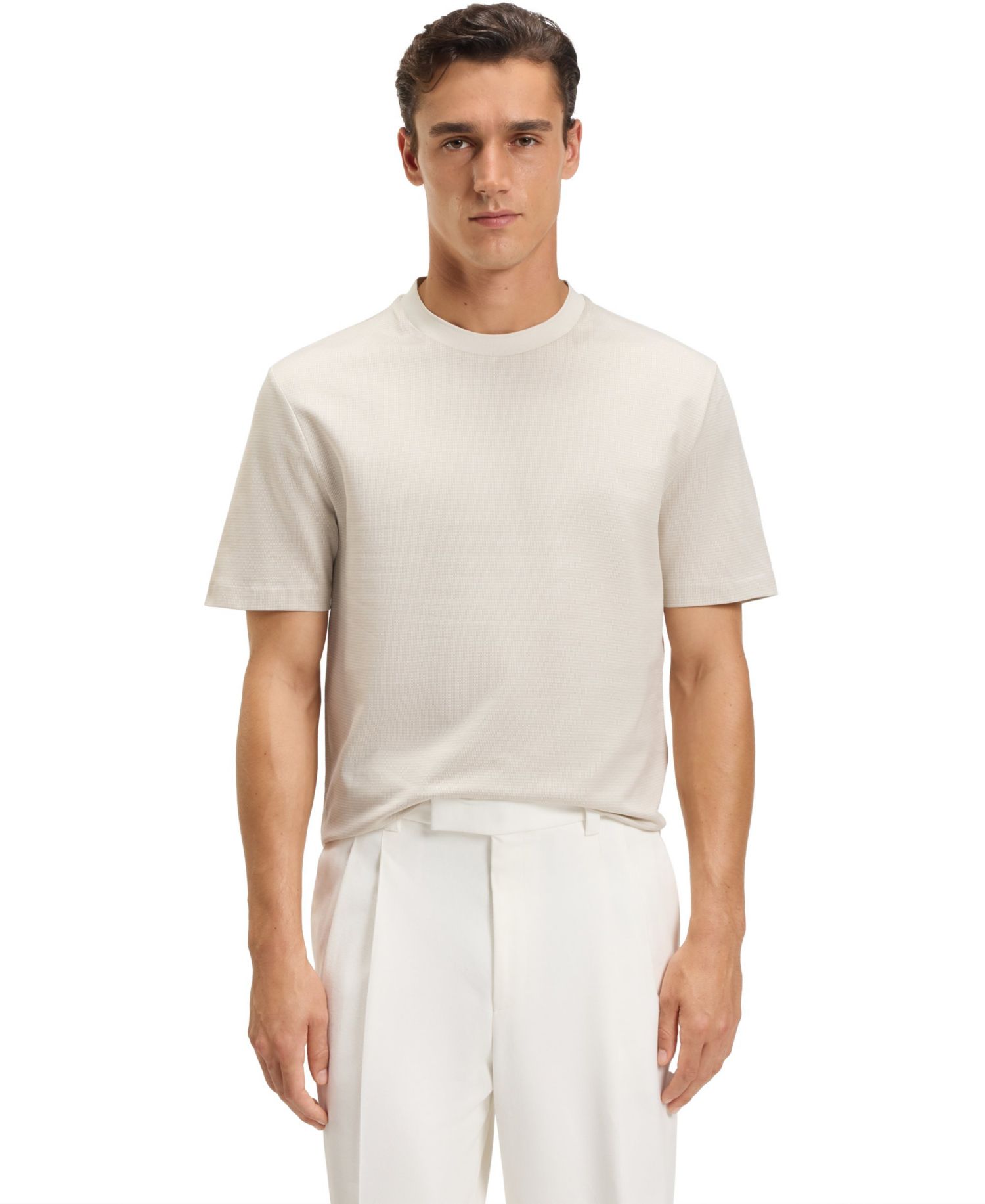 Men's Micro Pattern Mercerized-Cotton T-Shirt