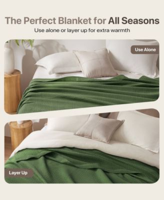 Waffle Weave Cotton Blanket, Full/Queen