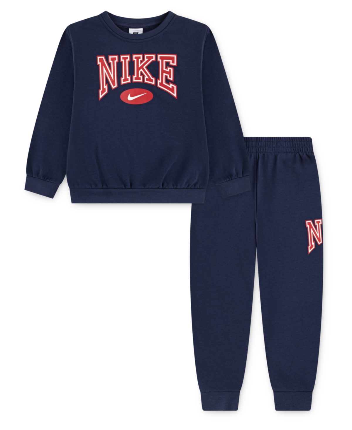 Nike Little Boys Gameday Essentials 2-piece Crewneck Sweatshirt And Pants Set In Blue