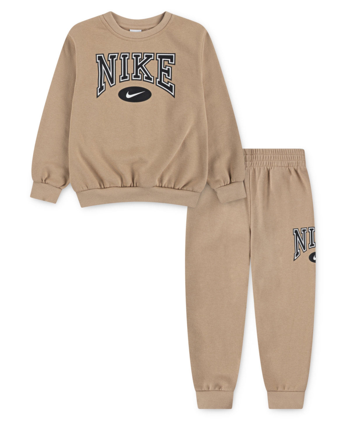 Nike Little Boys Gameday Essentials 2-piece Crewneck Sweatshirt And Pants Set In Gray