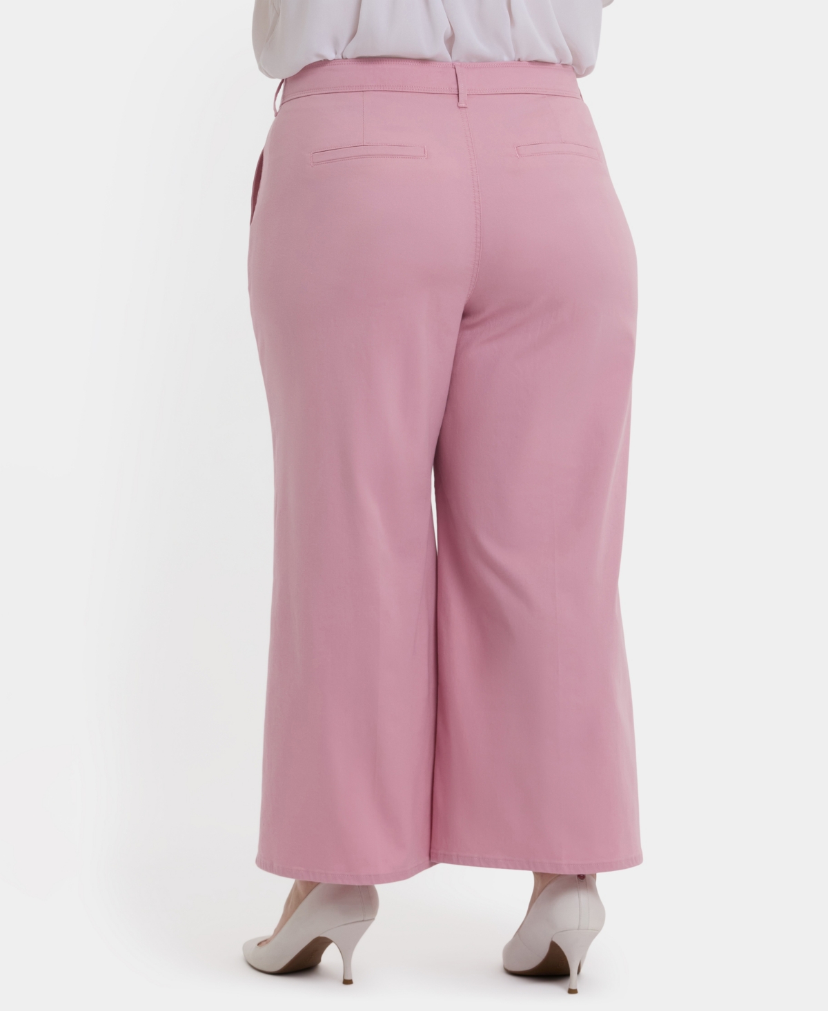Nydj Mona High Rise Wide Leg Trouser Ankle Jeans In Boardwalk In Pink
