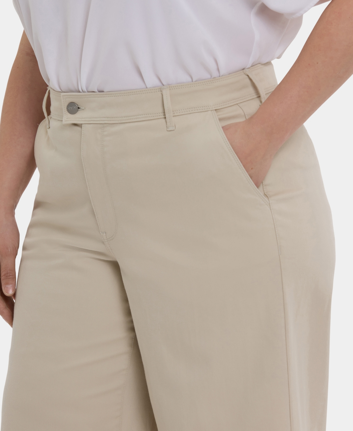 Nydj Mona High Waist Ankle Wide Leg Trouser Jeans In Neutral