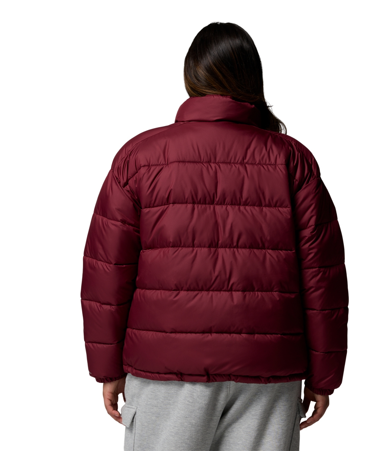 Columbia Plus Size Pike Lake High Collar Puffer Jacket In Burgundy