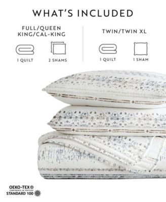 Relic Stripe Reversible 3-Pc. Quilt Set, Full/Queen