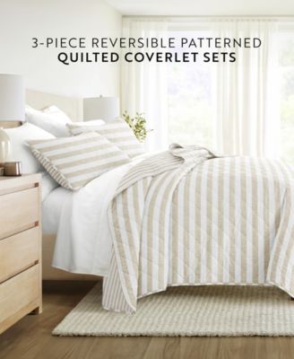 Classic Stripe Reversible 3-Pc. Quilt Set, King/California King