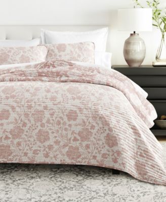 Textured Floral Reversible 3-Pc. Quilt Set, Full/Queen