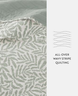 Tossed Ferns Reversible 3-Pc. Quilt Set, King/California King