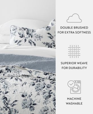 Rose Garden Reversible 3-Pc. Quilt Set, King/California King