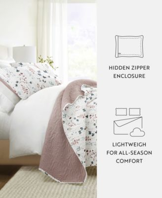 Poppy Bloom Reversible 3-Pc. Quilt Set, King/California King