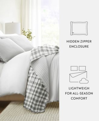 Watercolor Plaid Reversible 3-Pc. Quilt Set, Full/Queen