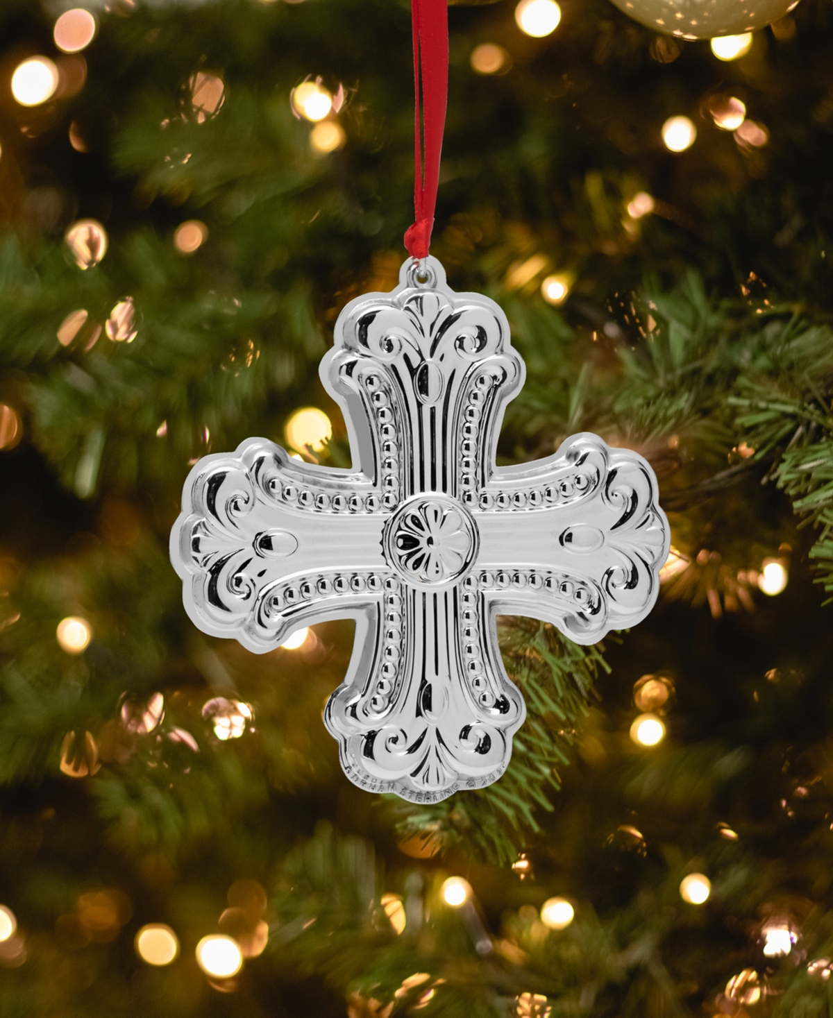 Gorham 2025 Sterling Silver Cross Ornament, 12th Edition In Silver