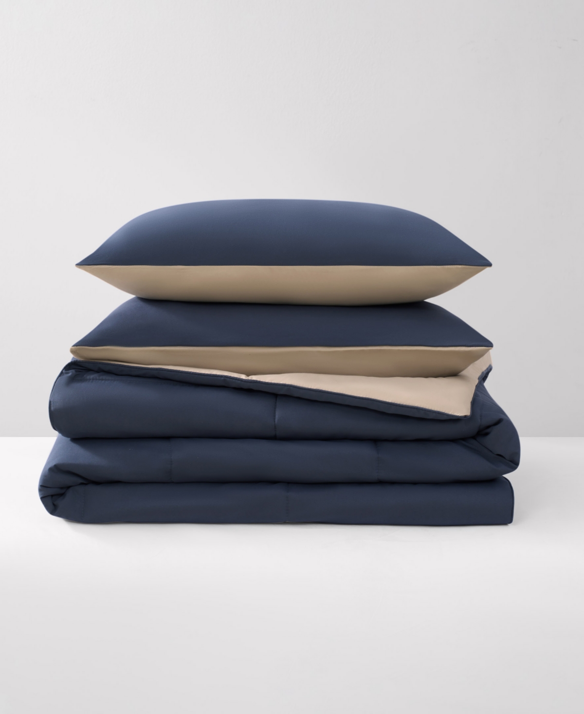Lucky Brand Box Stitch Reversible 3-pc. Comforter Set, King In Blue