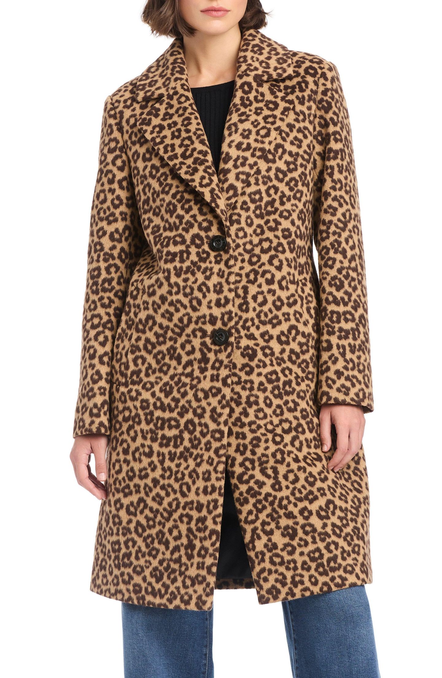 Женское пальто Vince Camuto Single-Breasted Wool-Blend Boyfriend Leopard, цвет: Леопардовый — фото 4